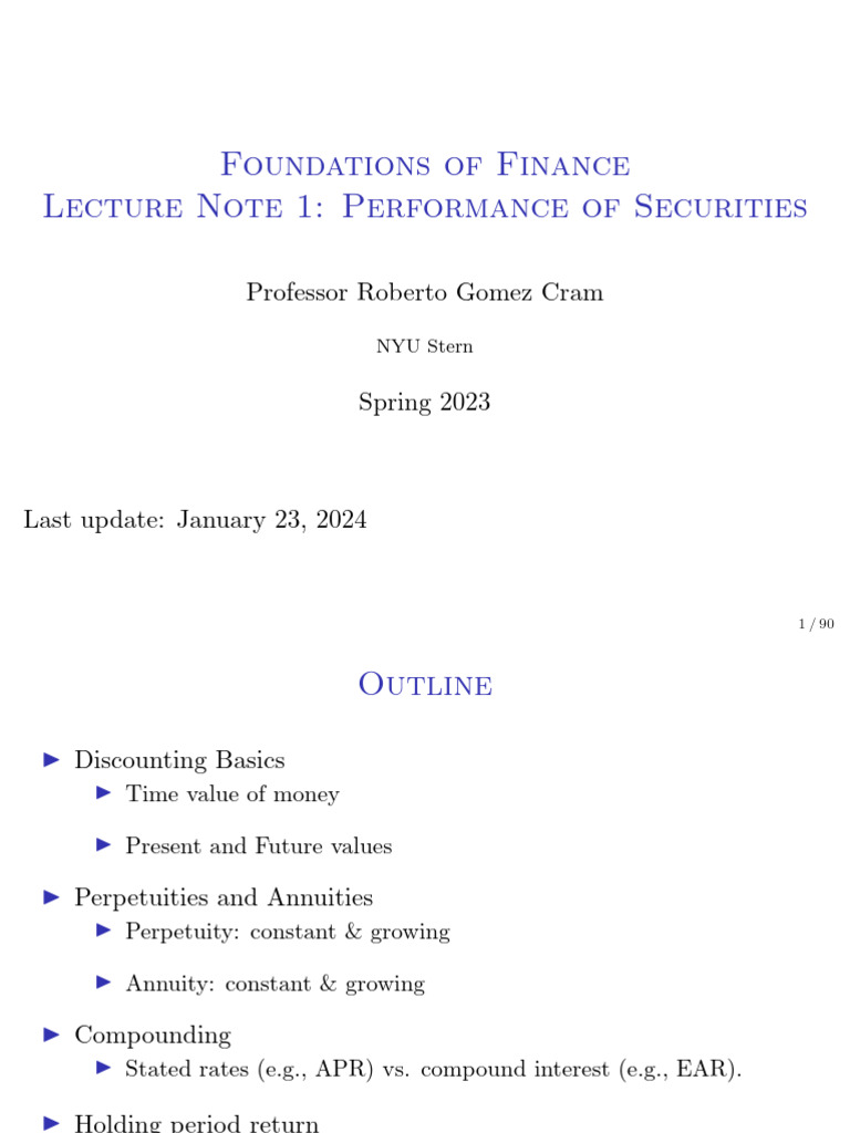 1 Performance Securities V23jan | PDF | Present Value | Discounting
