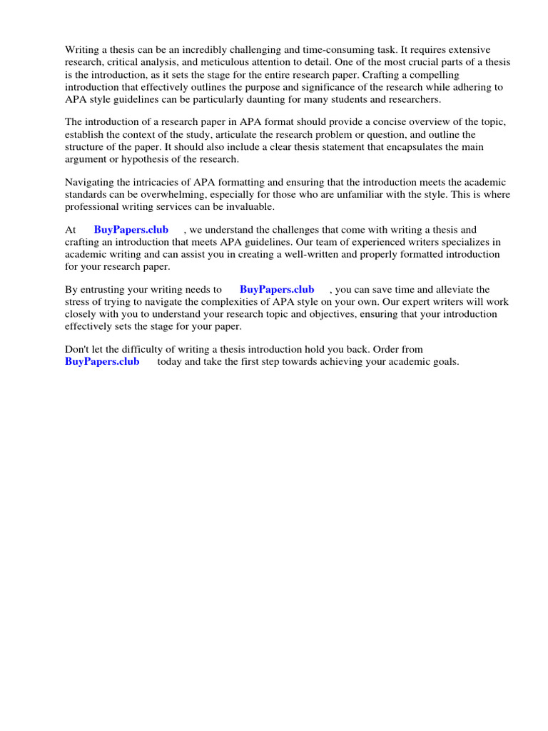 How To Write A Introduction For A Research Paper Apa | Download Free ...