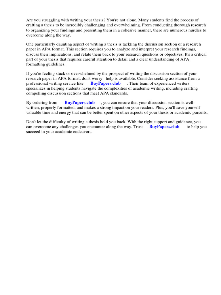 How To Write The Discussion Section of A Research Paper Apa PDF Apa