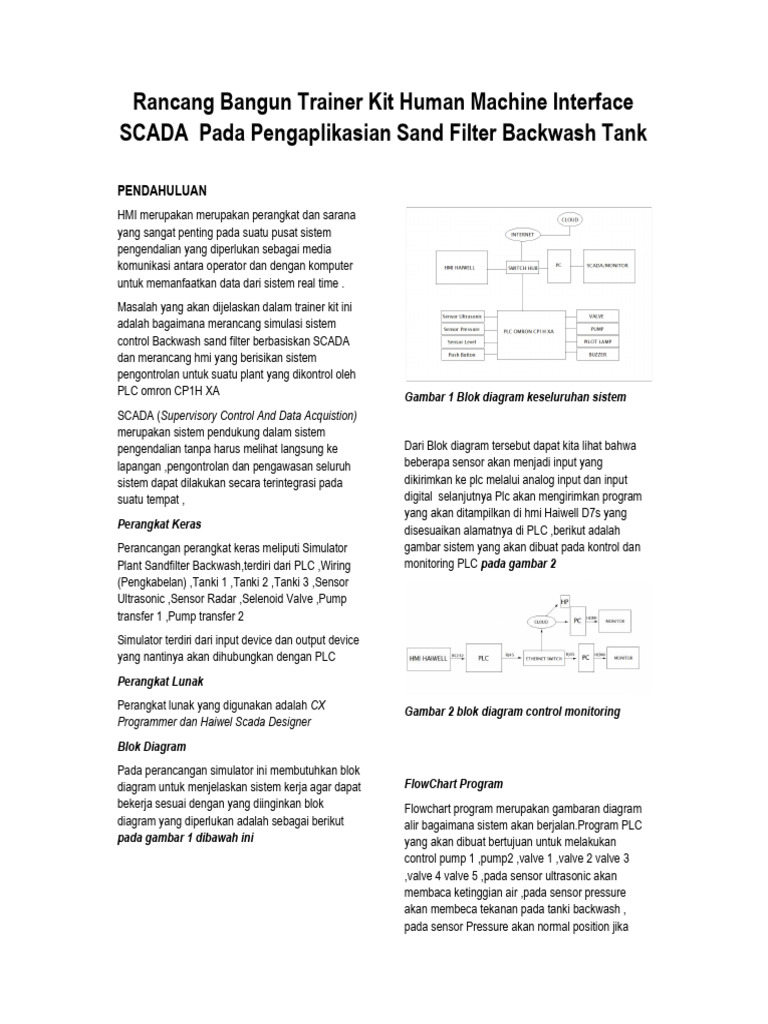 Rancang Trainer Kit HMI SCADA Sand Filter | PDF