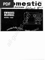 Domestic 1665 Sewing Machine Instruction Manual