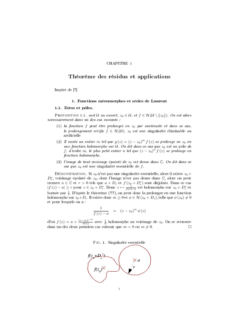 Theoreme Des Residus Et Applications | PDF