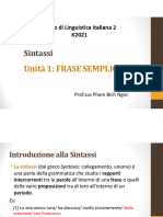 Lez.6 - Sintassi - Frase Semplice (Parte 1) - SV