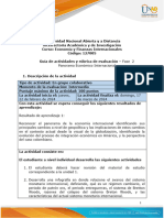 Guía de Actividades y Rúbrica de Evaluación - Unidad 1 - Fase 2 - Panorama Económico Internacional