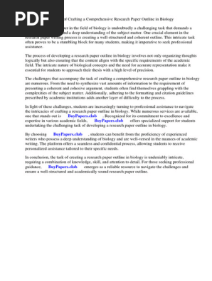 Research Paper Outline Biology