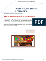 Inconel 625 - Stick (SMAW) and TIG - MIG Welding Procedure