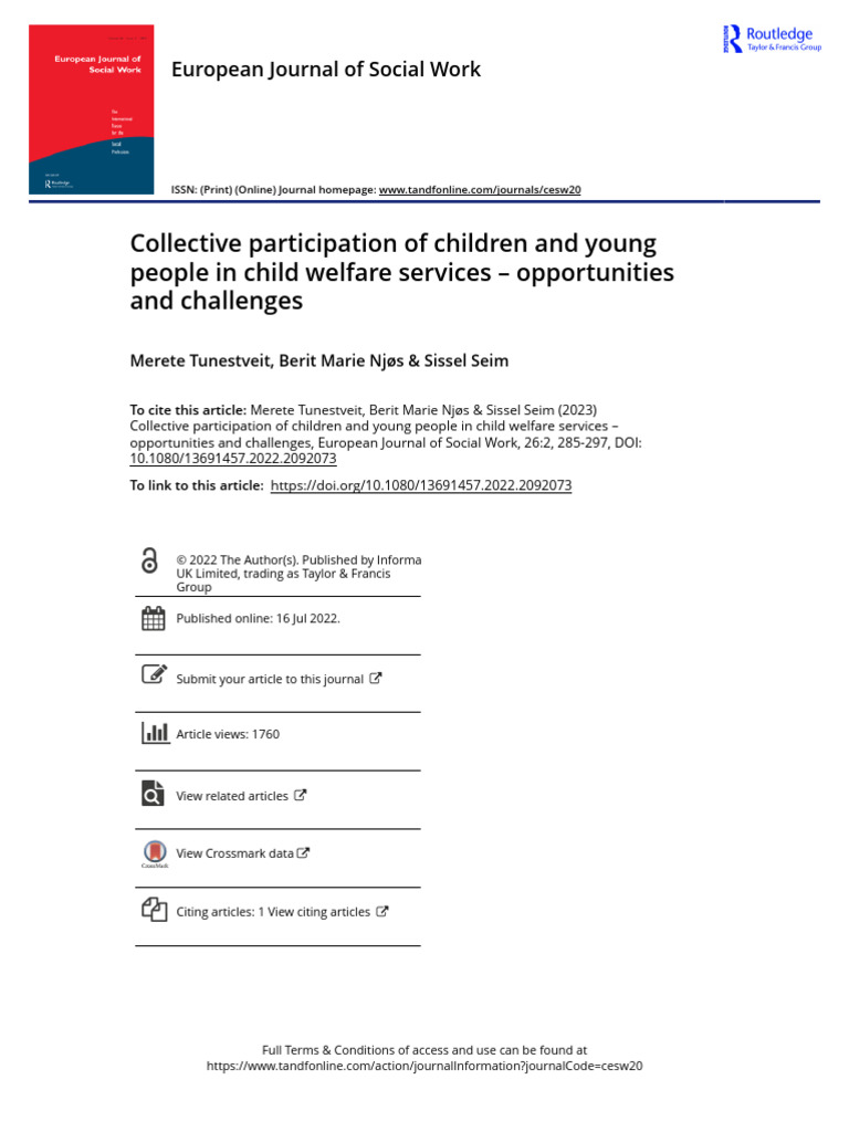 Collective Participation of Children and Young People in Child Welfare ...