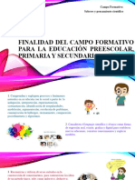 Finalidad Del Campo Formativo para La Educación Preescolar