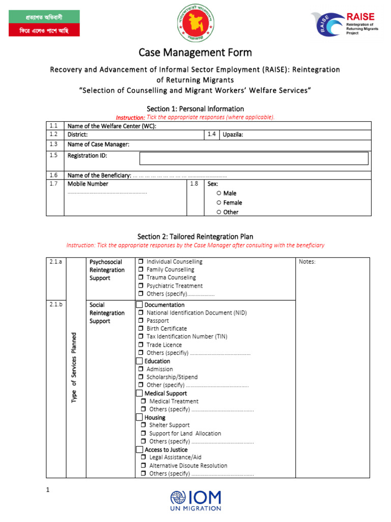 Reintegration Plan for Returning Migrants | PDF | Identity Document