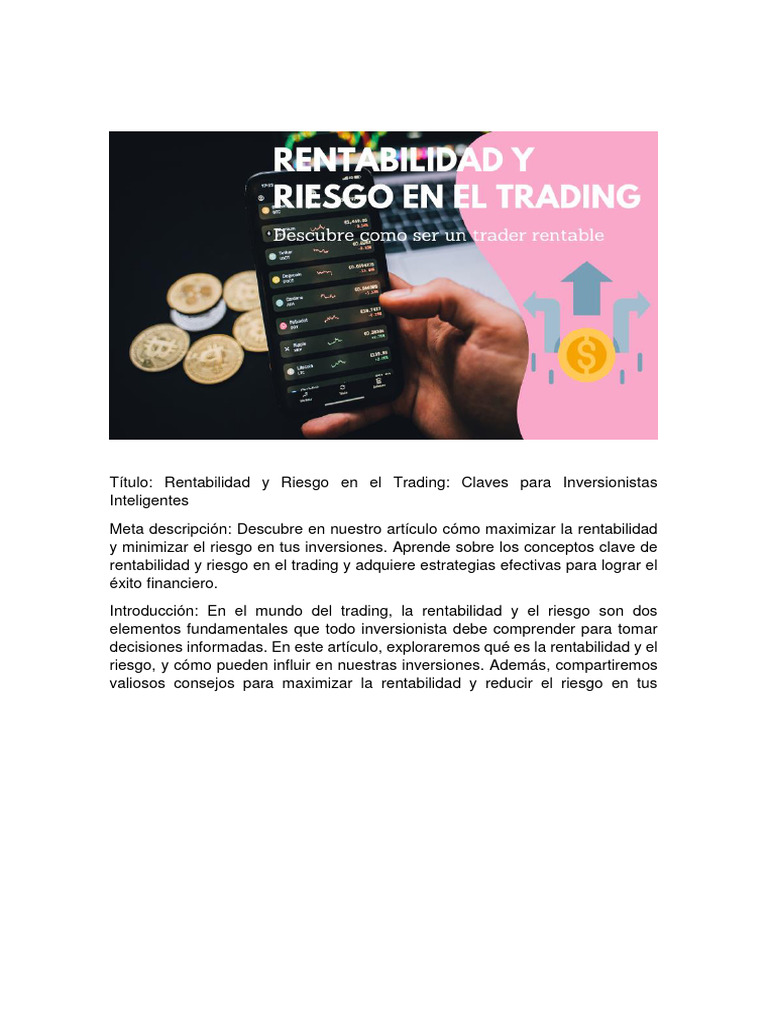 Rentabilidad y Riesgo en El Trading | PDF | Renta Fija | Inversiones