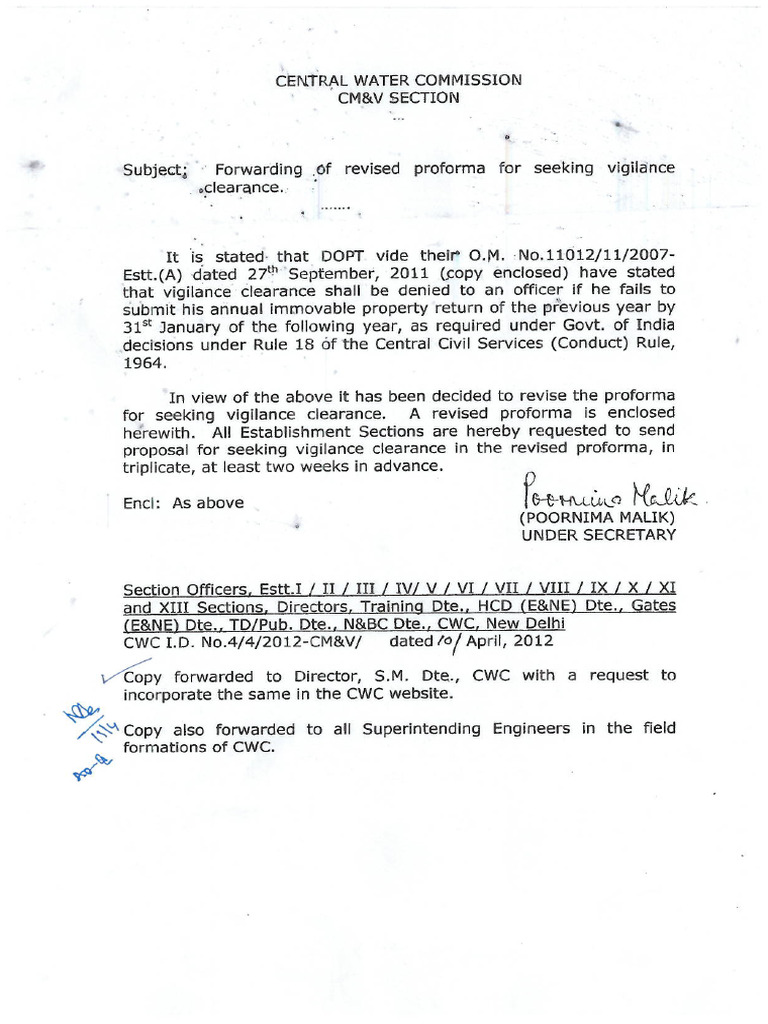 Vigilance Clearance For Travelling Abroad | PDF