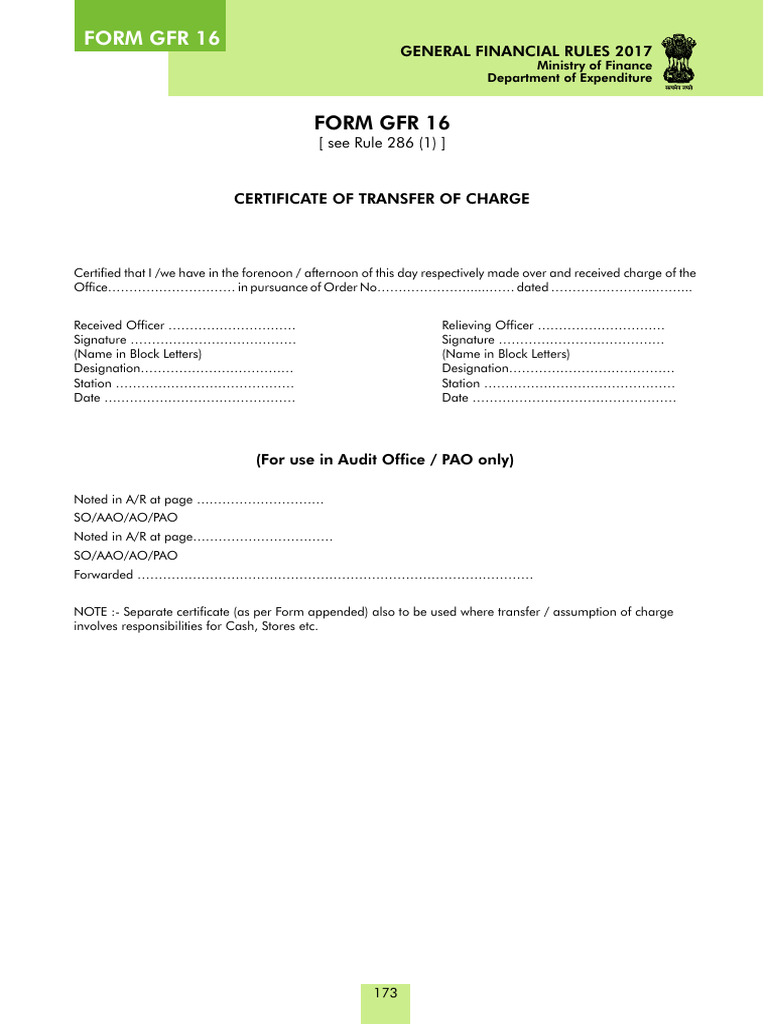 Gfr form 16 pdf