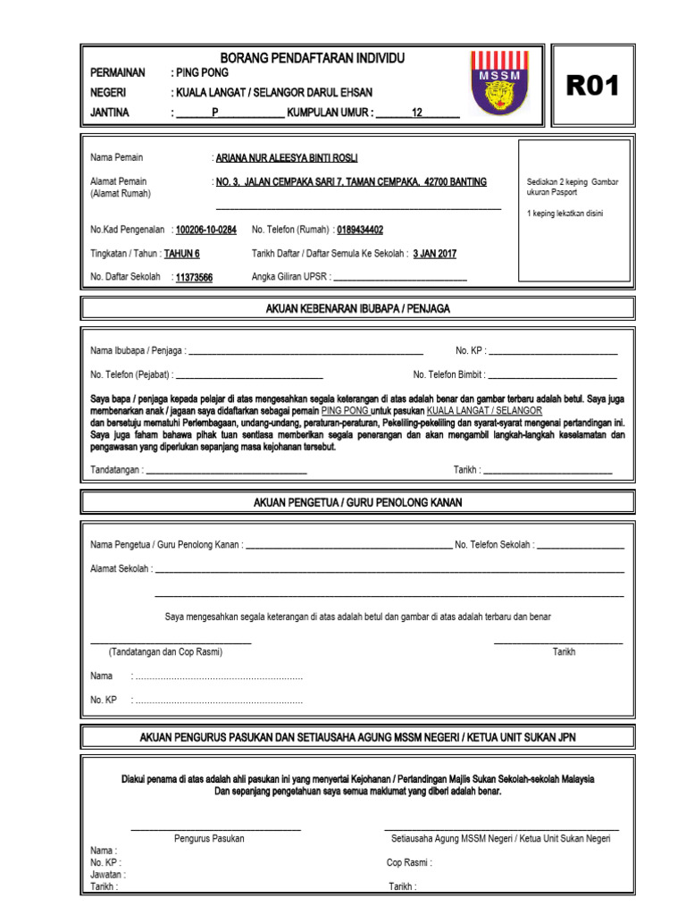 Borang ro1 ping pong pdf