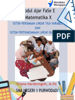 Modul Ajar Matematika - Sistem Persamaan Linear Dan Sistem Pertidaksamaan Linear - Fase E