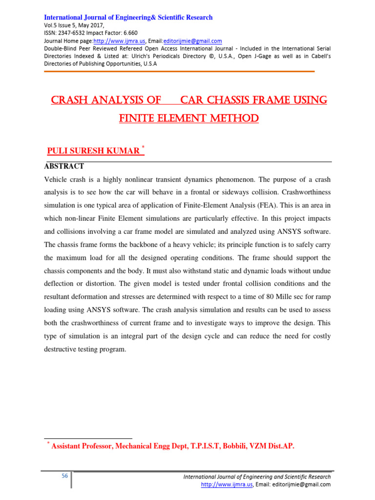 Crash Analysis: Body-on-Frame vs Unibody | PDF | Traffic Collision ...
