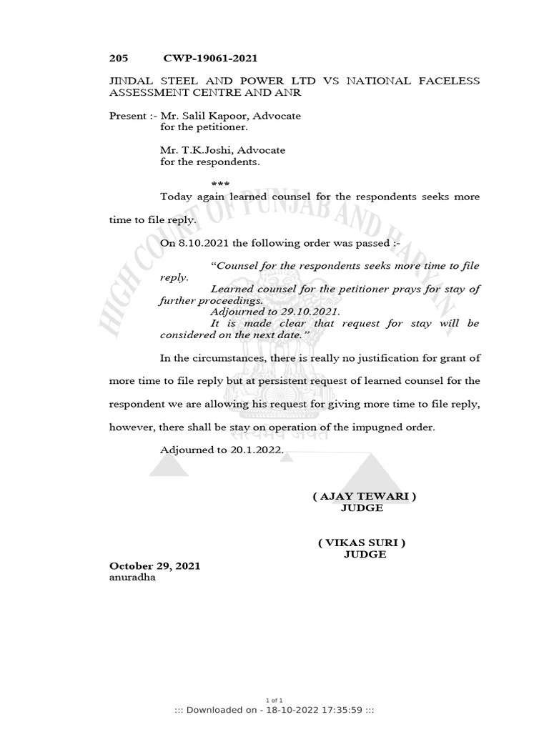 CWP 19061 2021 29 10 2021 Interim Order | PDF | Law