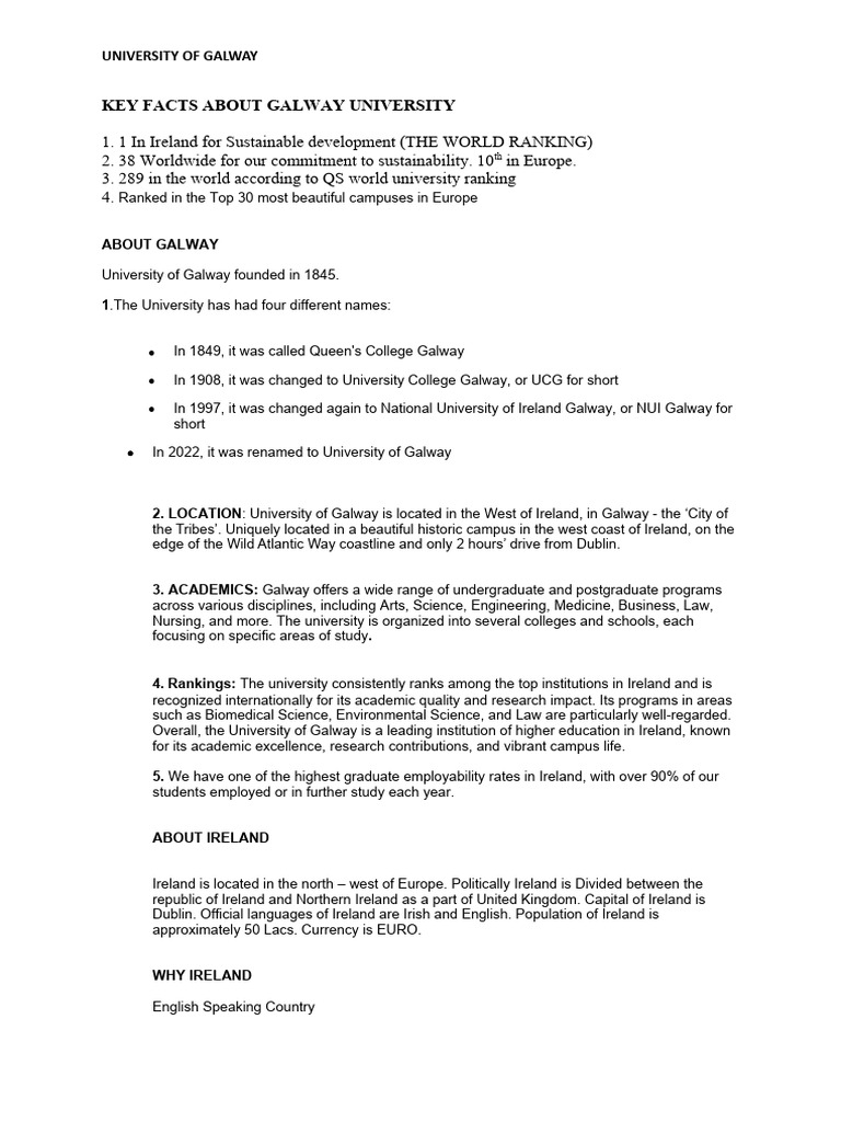 key-facts-about-galway-university-pdf-university-ireland