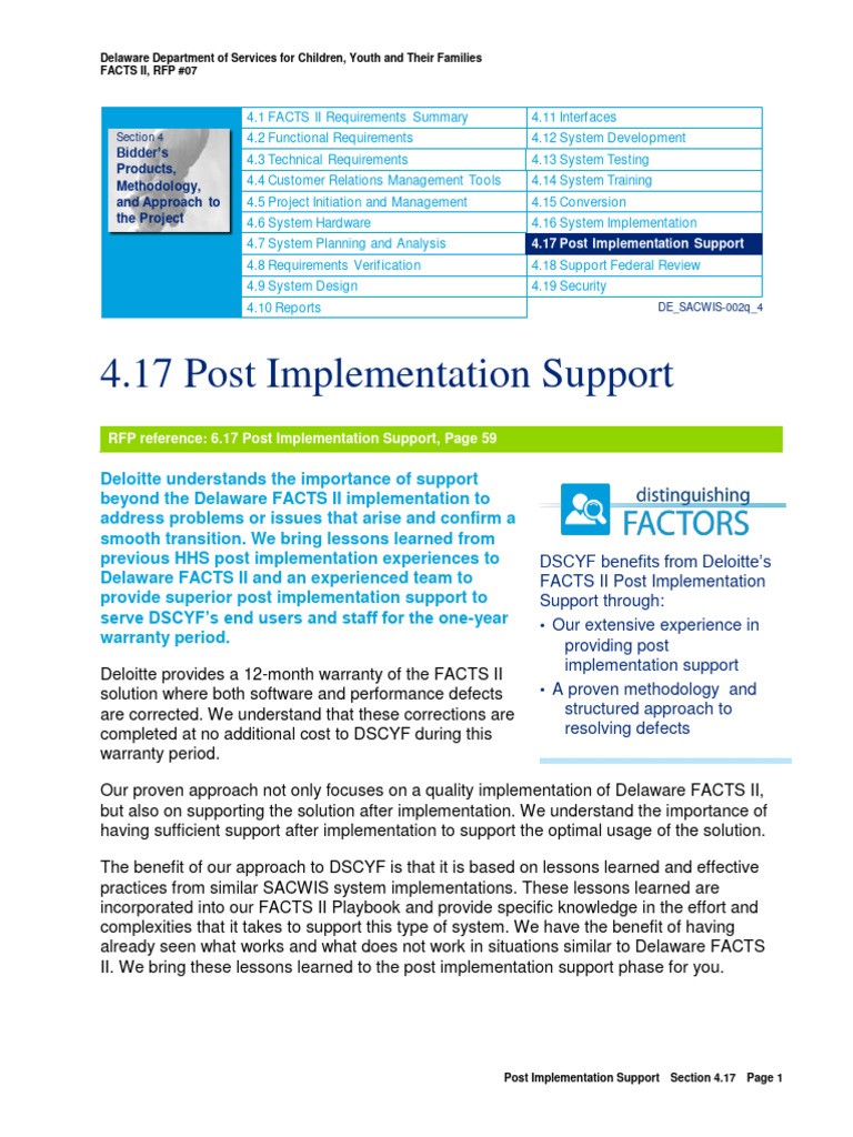 Delaware FACTS II Post-Implementation Support | PDF | Software ...