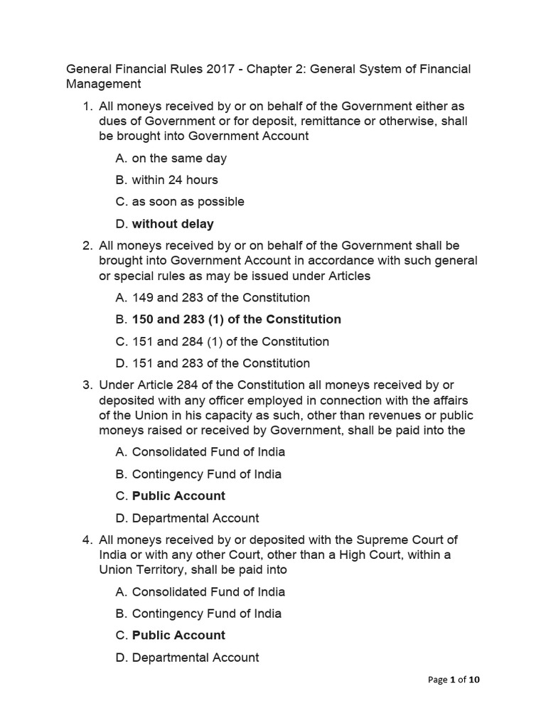 General Financial Rules 2017 | PDF | Expense | Justice