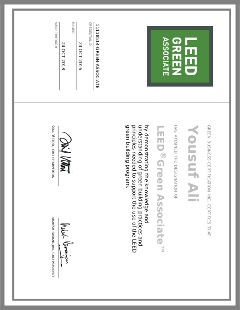 Leed Ga Certificate PDF
