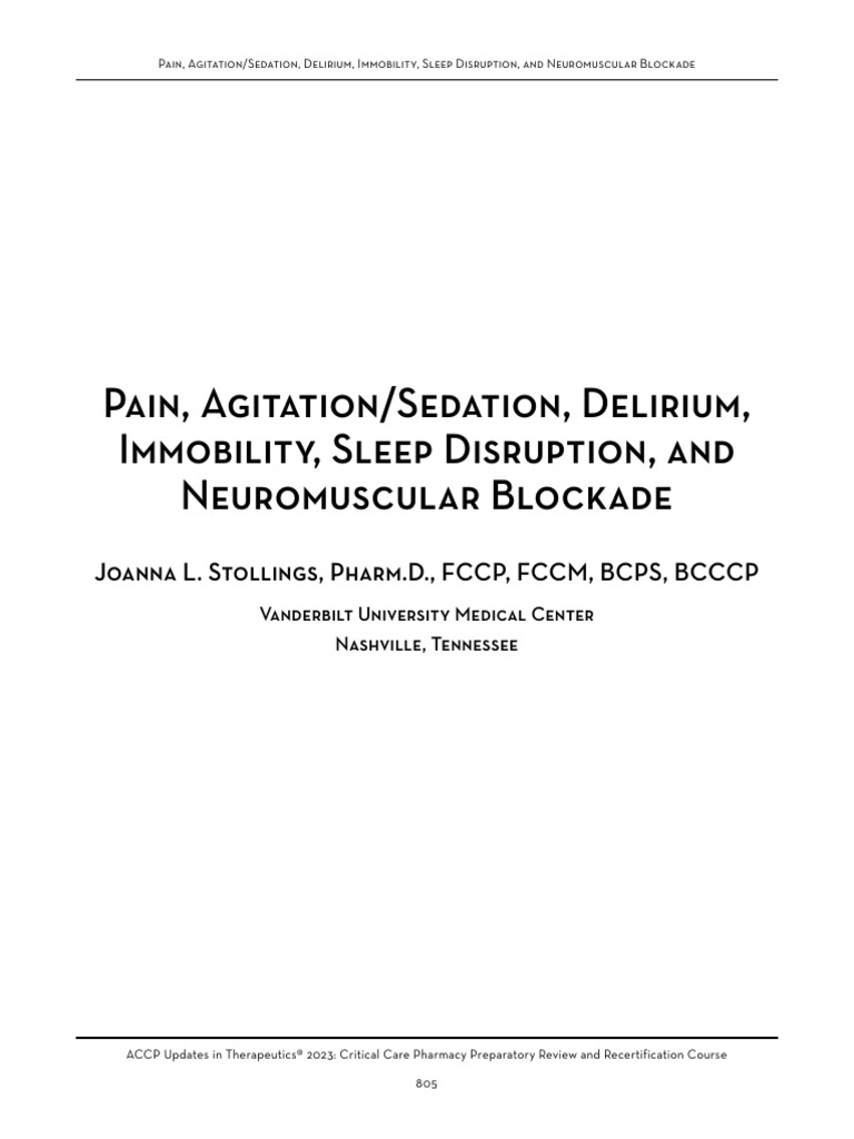 Accp 2023 Critical Care Pain And Sedation 2023 Pdf