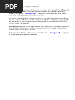 Research Paper Outline for High School Students