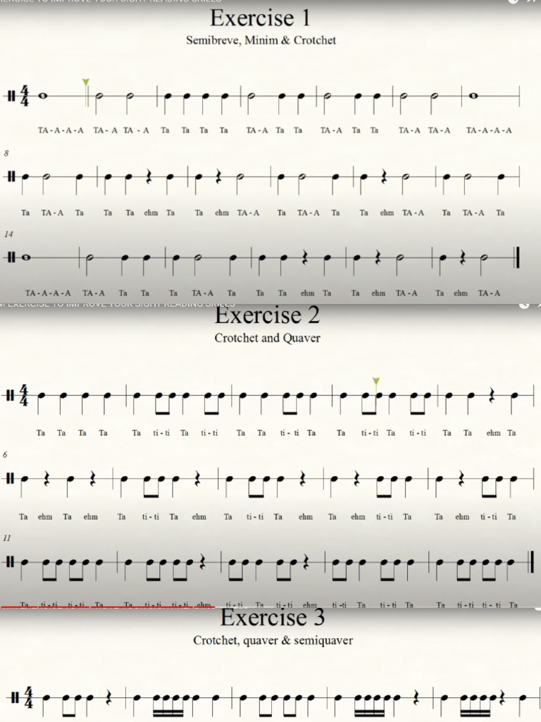 Exerciții Muzicale | PDF