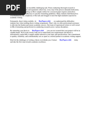 Mla Sample Outline for Research Paper