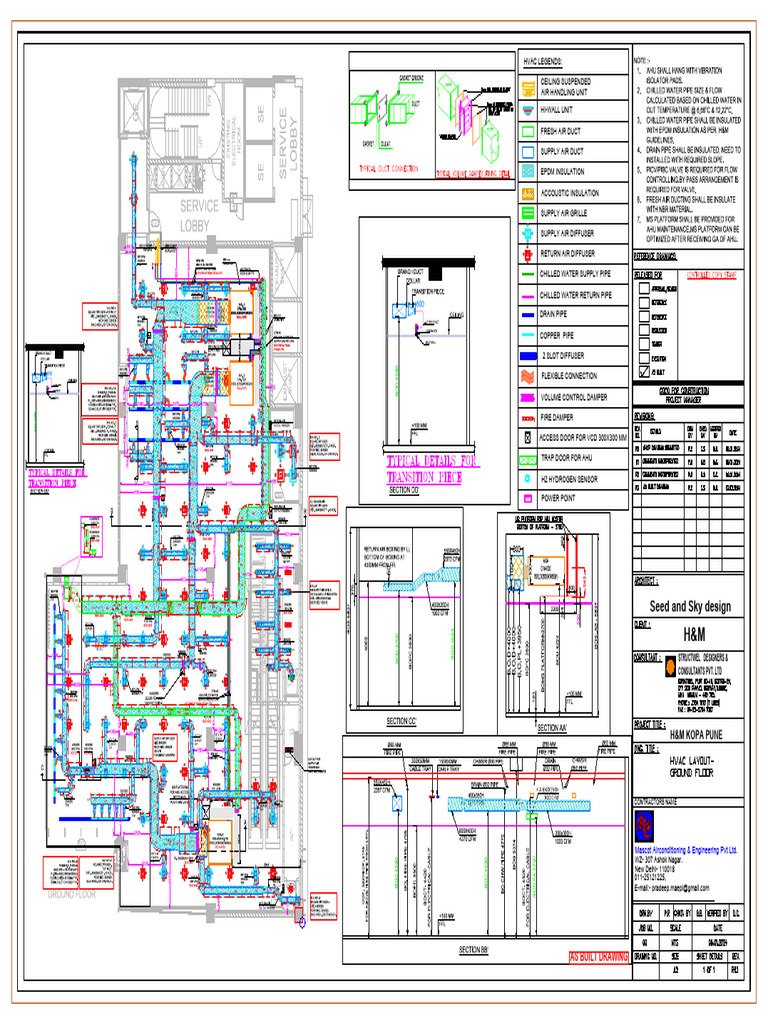 R2-HVAC GF H&M Kopa Mall Pune - 19!03!24-As Built Drawing | PDF