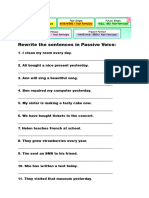 Rewrite The Sentences in Passive Voice