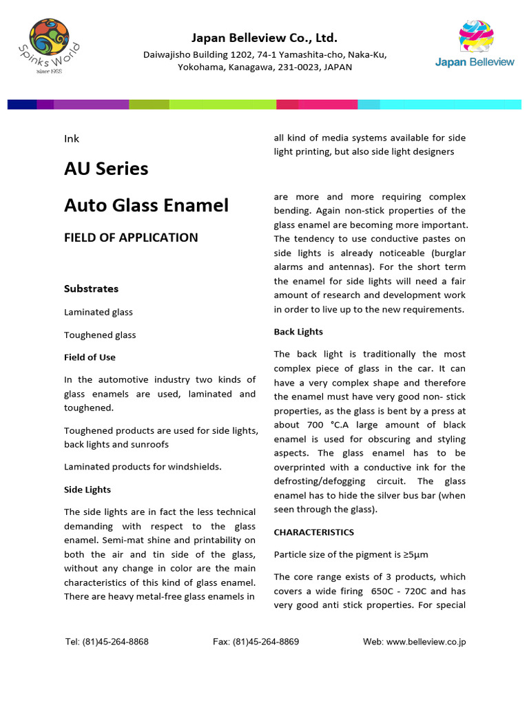 AU Series Download Free PDF Glasses Vitreous Enamel