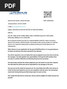 Job Offer Letter Sunil Staff Bus Driver Germany
