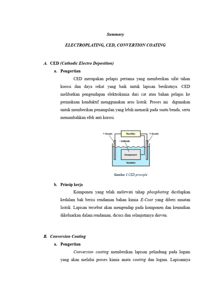 Proses CED dan Conversion Coating | PDF | Teknologi & Rekayasa