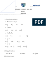PT1 - Revision Worksheet - Fractions