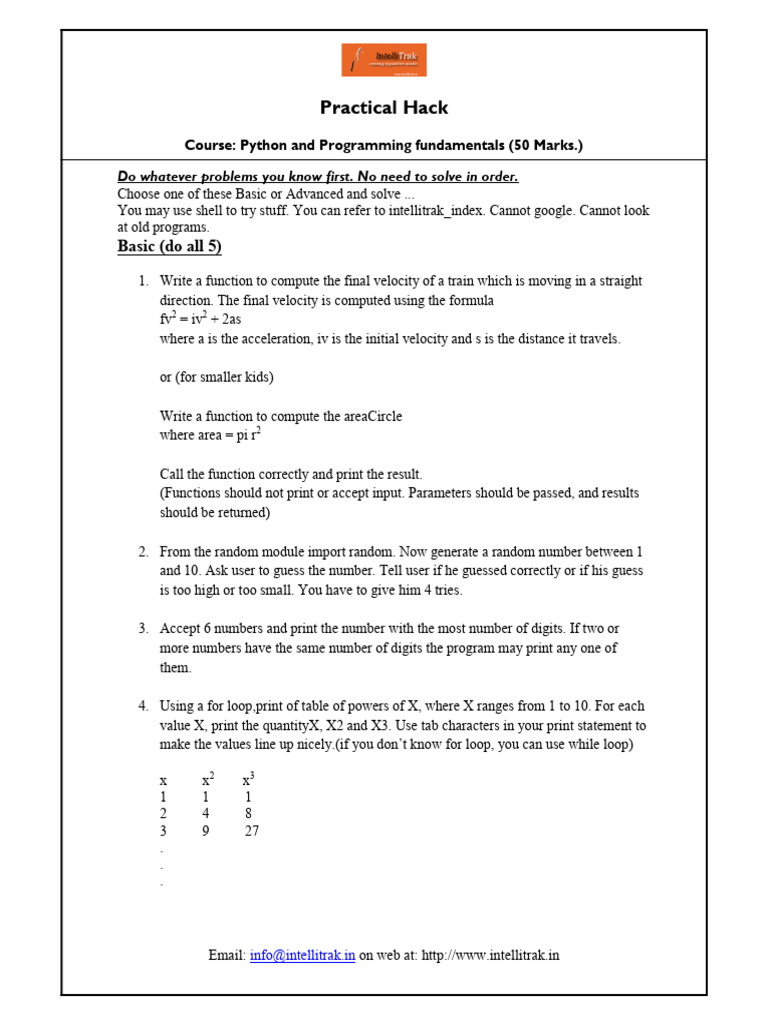 Practical test pdf computing mathematics