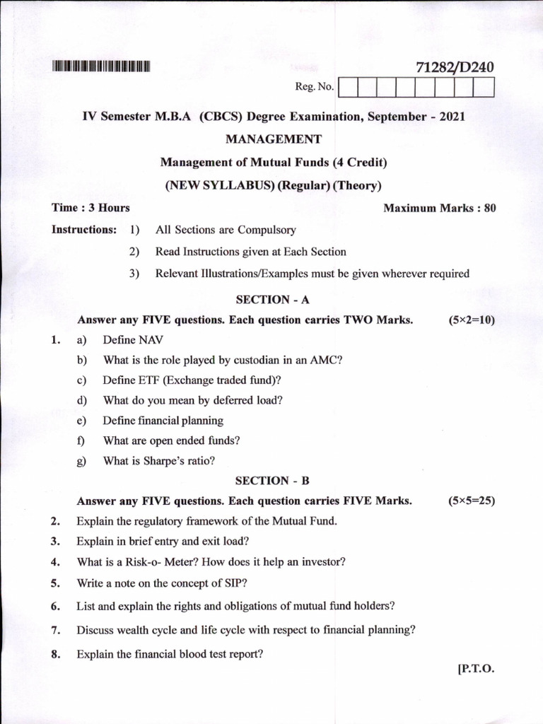 MGT of MF QP2021 | PDF