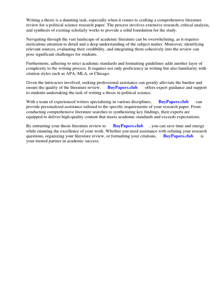 Political Science Research Paper Literature Review | PDF | Science