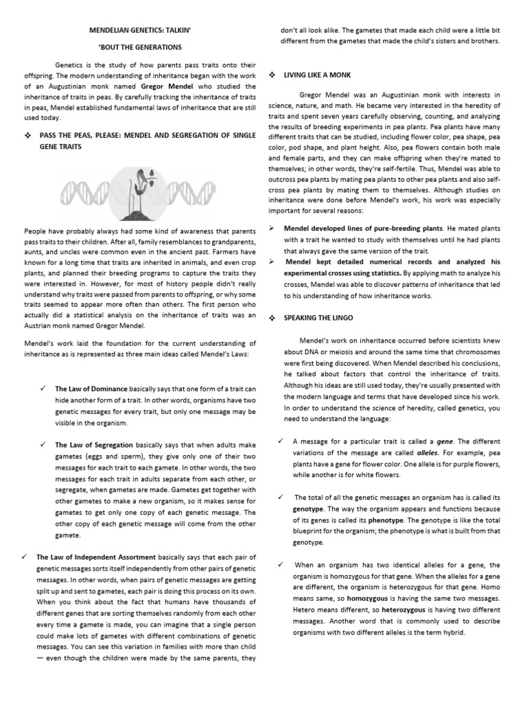 Pattern of Inheritance Notes | PDF | Dominance (Genetics) | Zygosity