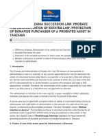 Breakthroughattorneys - co.tz-UPDATE ON TANZANIA SUCCESSION LAW PROBATE AND ADMINISTRATION OF ESTATES LAW PROTECTION OF BONAFIDE PU
