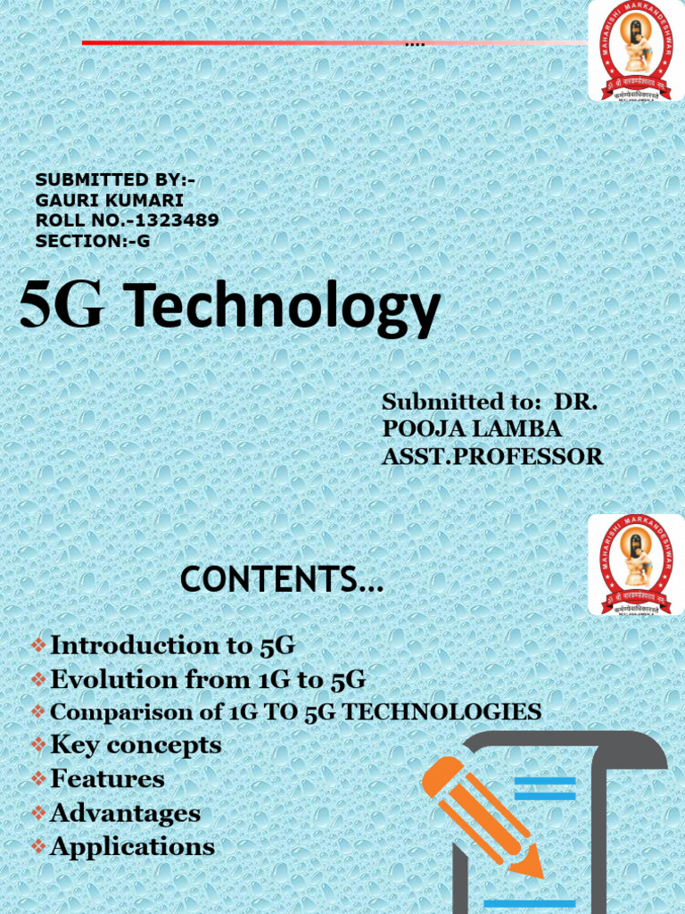 Gauri Kumari PPT 5G Technology PDF 4 G Telephone