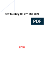 DOT Meeting On 27th Mar 2024