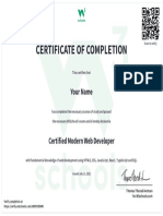 Certificate of Completion Modern Web Development