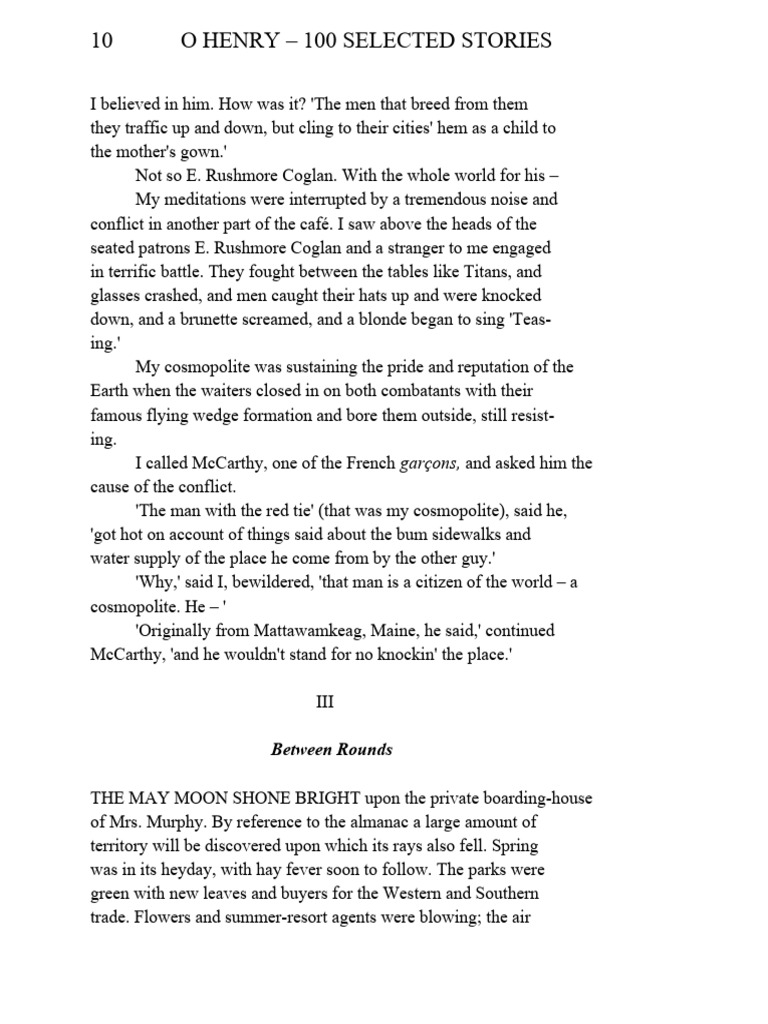 Between Rounds: A Cosmopolite's Tale | PDF