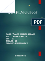 Tax Planning: Prof. Sonali Avhad Mam
