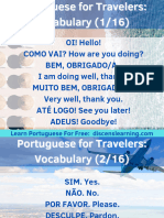 Portuguese For Travelers - Vocabulary Cheat Sheet