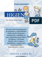Presentación Hábitos de Higiene Ilustrado Azul