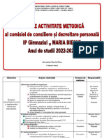 Planul Comisiei de Consiliere Si Dezvoltare Personală