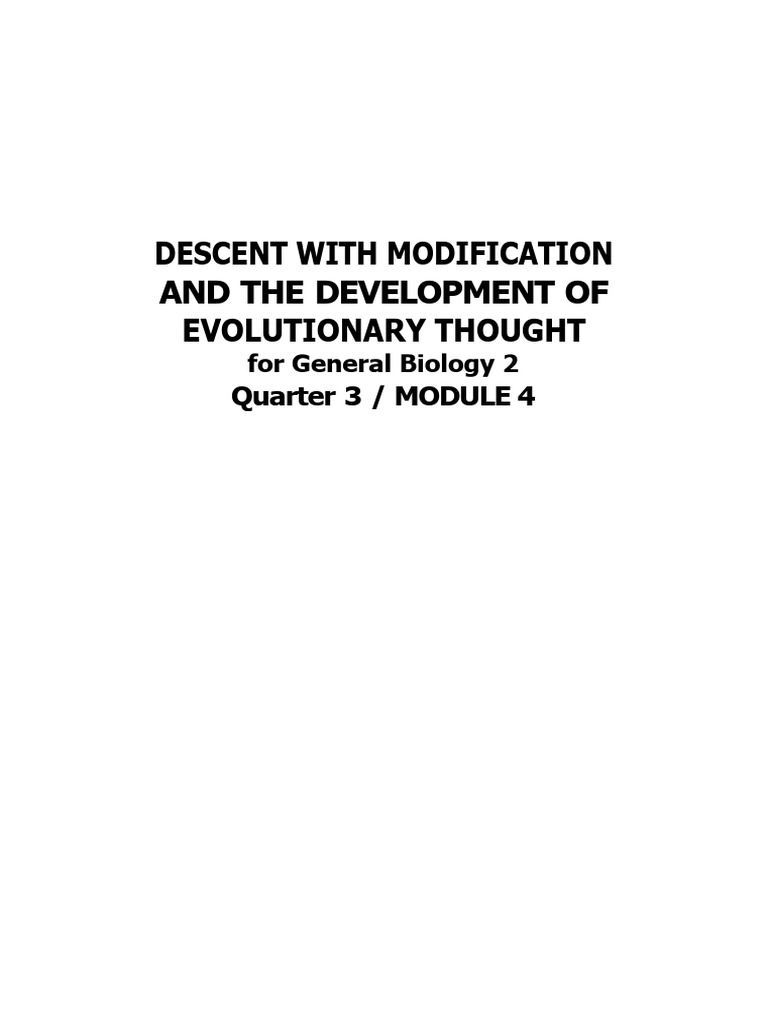 Evolutionary Thought and Descent Explained | PDF | Evolution | Natural ...