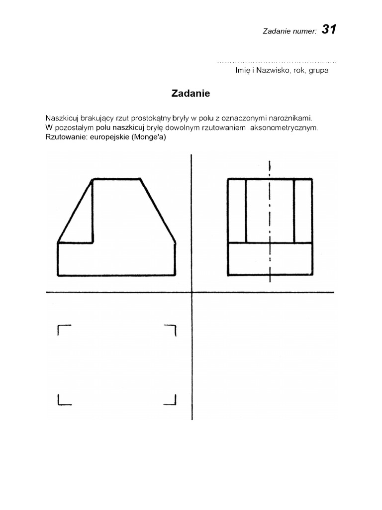 Assignment 3 - Orthographic Projection GR2 | PDF