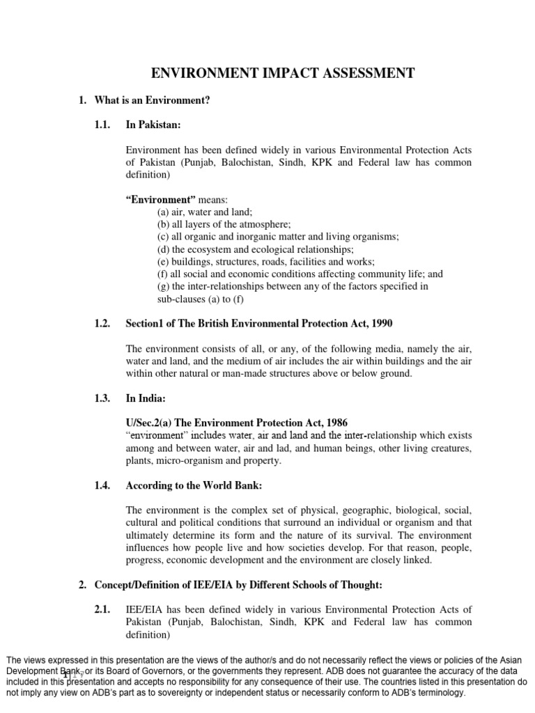 Explain Environment Impact Assessment With Its Steps Process